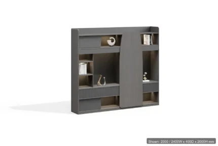 AURA BC-101 Book Cabinet — shown 2000 / 2400W x 400D x 2000H mm